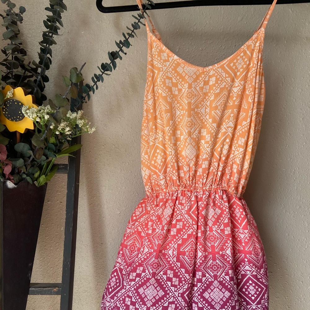 Mossimo Ombré Romper with Pockets and Pom Pom Trim